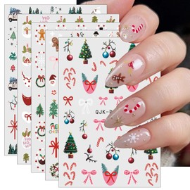 JMEOWIO Nagelsticker Weihnachten Niedlich Feiertag 10 Blatt Nail Art Sticker Selbstklebend Nagelaufkleber Dekoration Nageldesign Zubehör