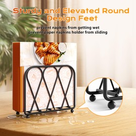 Napkin Holder for Table, Black Metal Paper Napkin Holder for Dining Table, Modern Decor for Home Dinner in Kitchen or Dining Room, Standing Napkin Dispenser for Kitchen Countertop Restaurant Bar