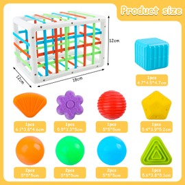 JWTRSVTY Baby Sensory Educational Toy, 12 Pieces Colourful Shape Sorter Toy, Early Learning Toy Baby from 1 Year, Montessori Sensory Toy, for Gift Toddlers, Boys, Girls, from 1 Year