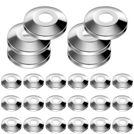 Honoson 1/2 Inches Escutcheon Flange Plate Pipe Cover for 5/8 Inches OD Copper, PEX, and PVC plumbing Pipe Stainless Steel Chrome Plated Escutcheon Pipe Wall Cover (48 Pieces)