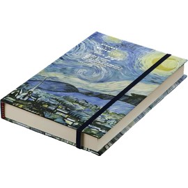 ipoul Art Journal, Sketch Book, Blank Notebook, 130gsm, Thick Paper Sketchbook, A5, Hardcover Drawing Notebook, Blank Page Journal, Lay Flat, Unlined, Van Gogh Starry Night, Sketch Books for Adults