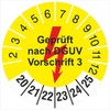 50 test labels, 18 mm, tested according to DGUV regulation