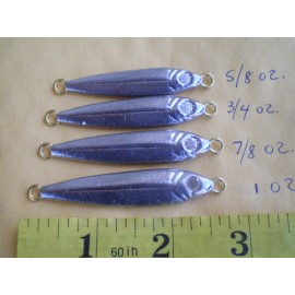 Unbranded 20 PCS. SALTWATER ANCHOVY FISH JIG LURE, 5/8, 3/4, 7/8, 1 OZ. 5 EACH UNPAINTED
