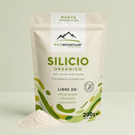Silicio Orgánico Wildmountain 200g | Apoyo para la producción de Colágeno Natural | Salud de Piel, Cabello y Uñas | Soporte Articular | Vegano