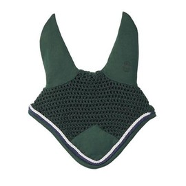 Dover Saddlery Equestrian Piped Ear Bonnet - Navy/White/Navy - Horse-F/S