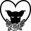 Love Heart Cute Dog with Flowers Vinyl Decal Sticker for