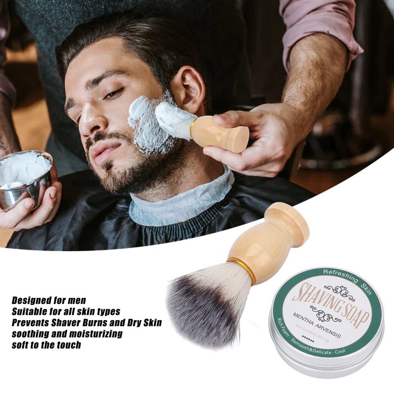 2 Pcs 60g Shaving Soap Mint Fragrance Softening Beard Men's