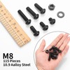115 Pcs M8 Screws Assortment Kit, Metric Nuts and Bolts