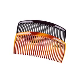 Fodattm 4PCS Black and Brown Hair Side Comb with Teeth French Hair Accessories Hair Clip Clamp for Women Men (4 inches - 29 teeth)