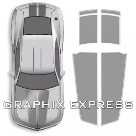 Avery SILVER - Camaro RACING STRIPES Rally Decal 2010-2015 Chevy Hood Trunk Spoiler