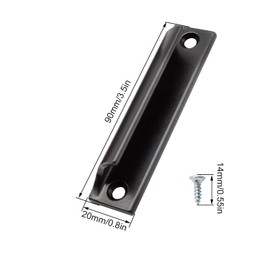 AMONENZ Pack of 2 Furniture Door Handles, Aluminium Sliding Door Handle, Drawer Curved Handle Pull, for Wardrobe, Garden Door, Shed Door (Black)