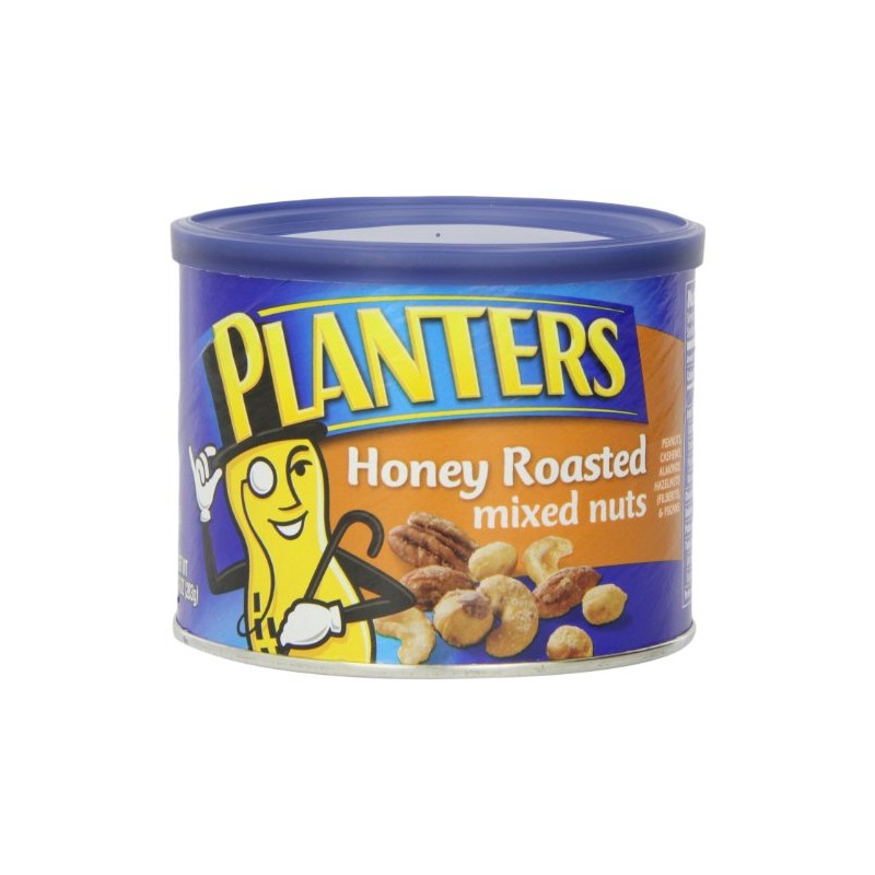 Planters Mixed Nuts, Honey Roasted, 10 Ounce Canister (Pack of