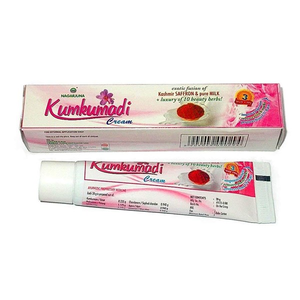 Kumkumadi Cream - Kashmir Saffron and Pure Milk + Luxury of 10 Beauty Herbs by NAGARJUNA