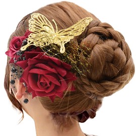 Japanese Style Hair Ornament, Yukata, Graduation Ceremony, Coming-of-Age Ceremony, Wedding, Shichi-Go-San Rose, Butterfly, Party, Thank You Party, New Year, Fireworks Display, Flower, Dry Flower, Hair