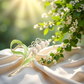 1PC Pink Lily of The Valley Flower Hair Clips, Large Metal Claw Clip,Orchid Clamps,Lily Jaw Clamp Styling Accessories for Thick Thin