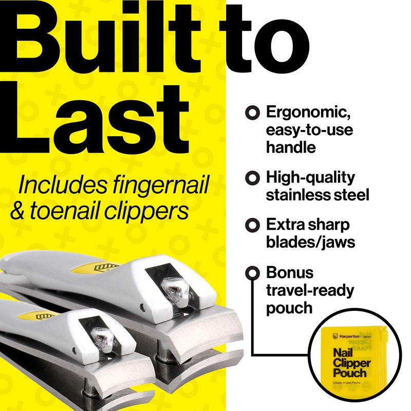 Ultra Sharp Nail Clippers Set - 2 Pack Stainless Steel