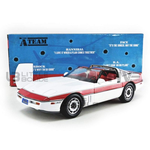 Greenlight 13532 1: 18 The A-Team (1983-87 TV Series) - 1984 Chevrolet Corvette C4 - New Tooling Parts, Multicolor