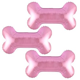 GLASNES Dog Paw Shaped Foil Balloons Bone Shaped Foil Balloons Dog Party Balloons Decorations for Pets Party Kids Birthday Baby Shower Decorations (Pink 3pcs)