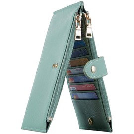 Travelambo RFID Wallet Women Bifold Multi Card Wallet Case with Zipper Pocke Credit Card Holder for Women