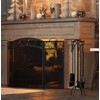 Fire Beauty Fireplace Screen 3 Panel with Handles Wrought Iron