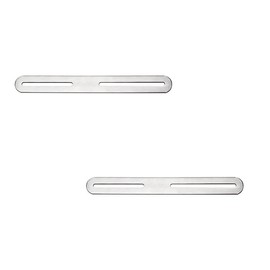 2Pcs Sliver Slotted Brace,Flat Straight Brace Brackets,Adjustable Corner Code,Stainless Steel Flat Slotted Brace Brackets-Double Slots 24*215mm