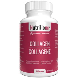 Collagen Capsules by Nutritionn - Helps Reduce Joint Pain - Pure Hydrolyzed Collagen Peptides Protein - Premium Natural Supplement