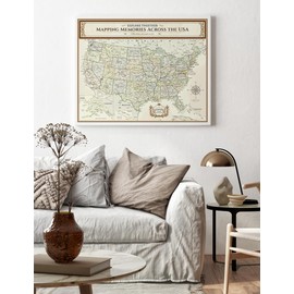 DECORARTS - Push Pin USA Travel Map, Vintage-Style Canvas Wall Art, Museum-Quality Giclee Print, Canvas Size: 30x24, for Home, Office, or RV, Ready to Hang, Made in USA