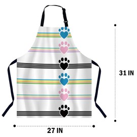 BGBDEIA Love My Paws Cat and Dog Apron for Women Men, Adjustable Apron Cooking Kitchen Chef Apron for Home Kitchen, Baking Gardening BBQ, Coffee House, Restaurant