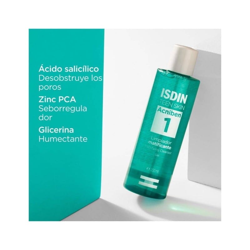 Limpiador facial Isdin matificante piel grasa 200 ml