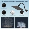 Hibbent All Metal High Pressure Rainfall 10 Inch Shower Head/Handheld