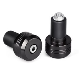 Dannisly 2Pcs Motorcycle Handlebar Ends - 22mm (7/8") Handle Bar Slider Caps Weight Plugs, Aluminum Bar End Cap Plugs, Handle Bar End Plugs Caps Replacement, Universal Fit for Most Motorbike, Black