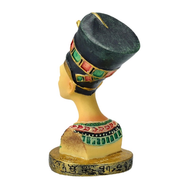 Figuren Shop GmbH Nefertiti Mini Bust - Hand-Painted Artificial Stone