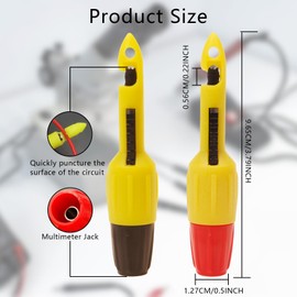 Abvsdu 2 Pcs Wire Piercing Probe Insulation Piercing Clip Set Wire Piercing Tool for Multimeter Test Leads Power Probe Car Wire Tester Voltage Thermometer Voltmeter Automobile Electrical Testing
