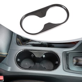 DIYUCAR Car Styling Carbon Fiber Center Console Palm Rest Water Cup Holder Cover Sticker Trim for Ford Ranger 2015-2021 Car Accessories (Carbon Fiber)