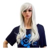 Swacc Peluca Blanco Plateado Liso 66 Cm Con Fleco Swacc