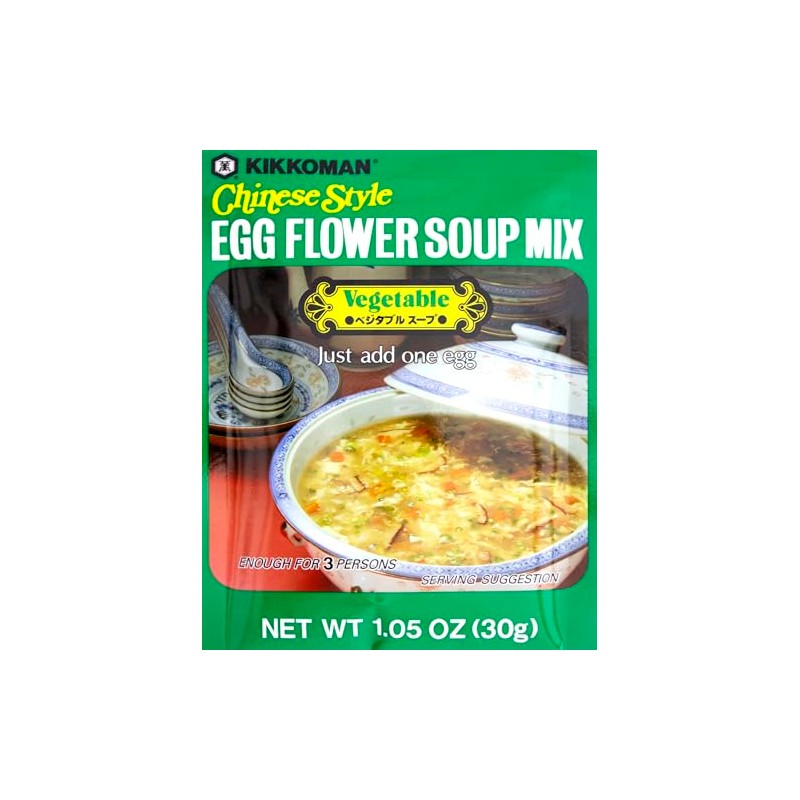 Kikkoman Egg Flower Soup Mix, Vegetable, 1.05 Ounce, pack of