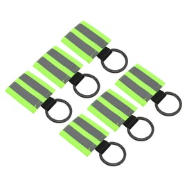 PATIKIL 6pcs Reflective Keychain Tags Reflective Zipper Pull Nylon Key Chain Night Visibility Reflector Tag for Backpack Pendant Dog Collar Fluorescent Green