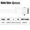 Gebildet 10pcs 6mm 1/4" AC/DC 12-24V LED Metal Indicator Light