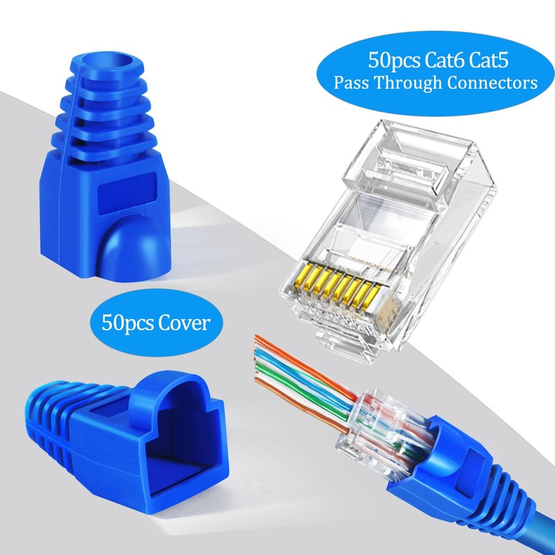 PETECHTOOL RJ45 Crimp Tool Cat6 Cat5e Cat5 Ethernet Crimper Kit