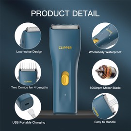 Founouly Prowerful Home Professional Dog Grooming Kit Clipper Low Noise USB Rechargeable Gifts for Dog Cat Green,TS006