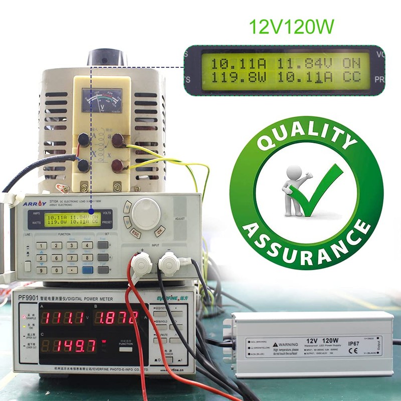 120W 12 Volt LED Power Supply, Waterproof IP67 LED Driver,