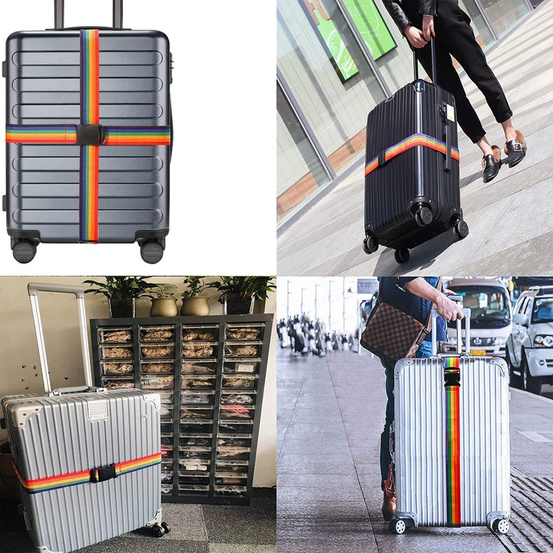 DFsucces Suitcase Belt, One-touch Type, Luggage Fastening, Adjustable, Prevents Loss,