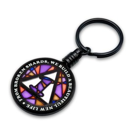 Token Shop AA Coin Holder Keychain for 34 mm x 2 mm Triplate Sobriety Chip Recovery Medallions, Alcoholics Anonymous Tokens, NA Coins, 2-Sided Display Key Ring, Sober Gifts for Men and Women (Black)