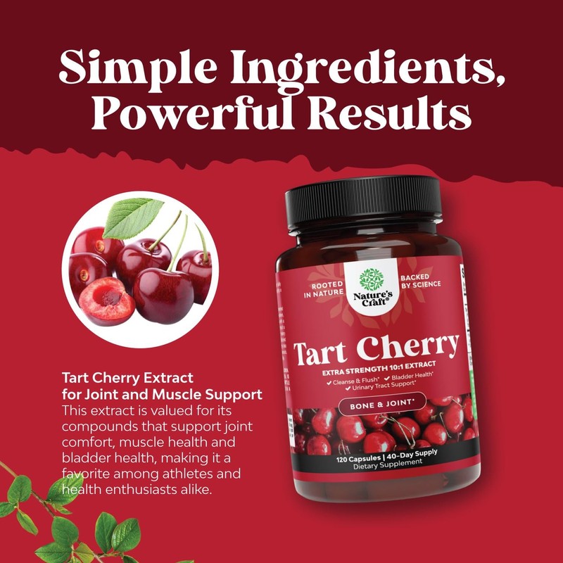 Natures Craft Advanced Tart Cherry Extract Capsules - Extra Strength