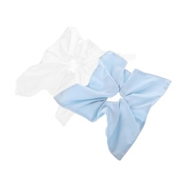 Beavorty 2Pcs Large Fabric Hair Scrunchies for Women Chic Elastic Hair Ties Secure Ponytail Holders Versatile Hair Accessories for All Hairstyles and Occasions Milk