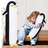 Sprinqdawin Long Penguin Plush Pillow, 33.5” Black Penguin Stuffed Animal,