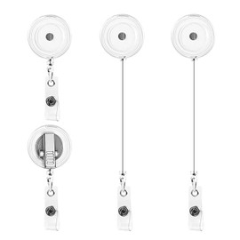 Badge Reels, Retractable ID Badge Holder Reels with Swivel Alligator Clip- ID Badge Holder for Nurses, Doctors, and Professionals (4pcs)