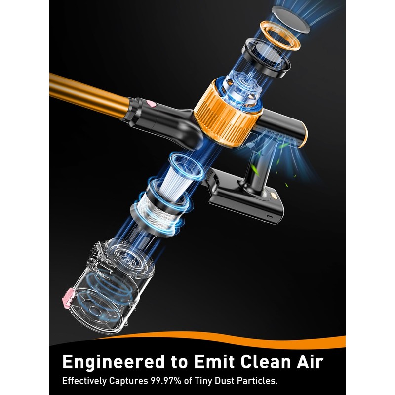 Cordless Vacuum Cleaner, 40Kpa 8 in 1 Powerful Suction Lightweight