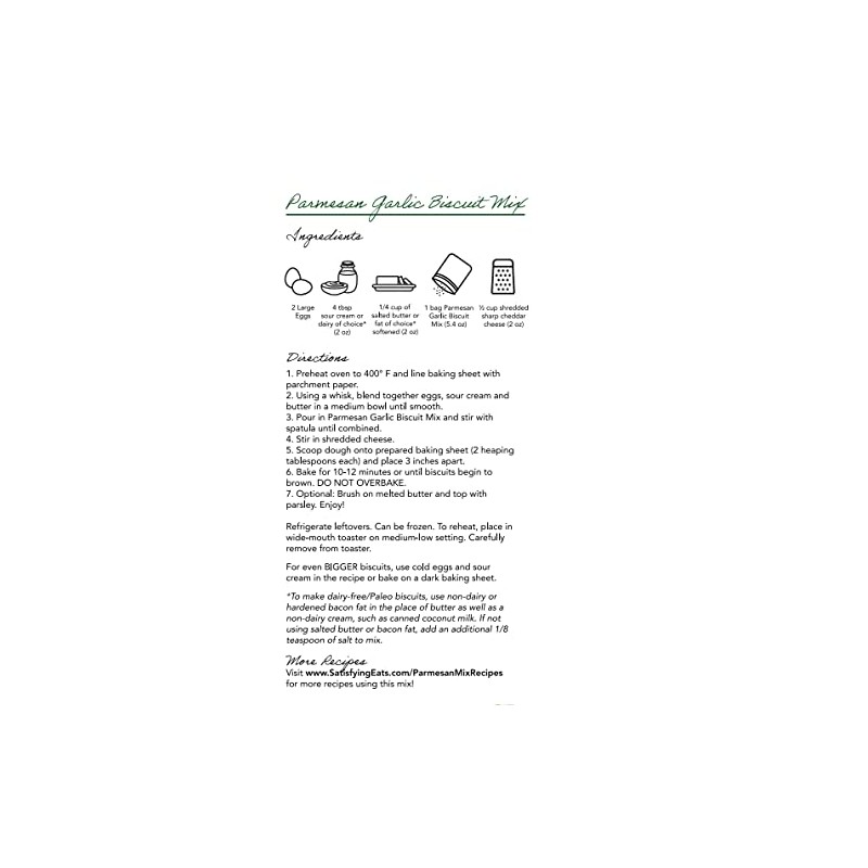EASY Low-Carb & Gluten-Free Satisfying Eats Parmesan Garlic Biscuit Mix-3
