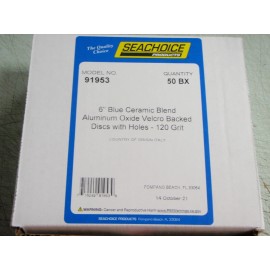 Seachoice sand paper disc 6" velcro blue p120 sanding 91953 pac of 50 ceramic blend boat